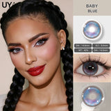2pcs Color Contact Lenses Brown Color Lens Baby Blue Eyes Beauty Pupils Cosmetic Makeup Green Contacts Gray Lenses Yearly