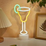 Chi-buy LED Neon Table wine glass USB Powered Neon Signs Night Light 3D Wall Art Bedroom Living Room Decor Lamp Signs