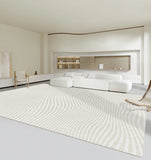 Living Room Oversized Carpet White Lines Bedroom Carpets Minimalist Stripes Home Rug Fluff Non-slip Machine Washable Rugs Tapete