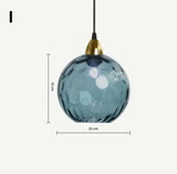 High-end Color Water Patterned Glass Ball Pendant Light Bedroom Bedside Lamp Creative Dining Living Room Bar Counter Chandelier