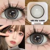 1Pair Colored Contacts Lenses with Myopia Yearly High Quality Brown Large Diameter Natural Beauty Pupils Fast Shipping