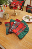 Set of 4/8/12 Christmas Plaid Placemats with Contrasting Ruffled Edges – Perfect for Christmas and Winter Parties