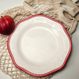 French Dessert Plates Exquisite Household Breakfast Dish Retro Coffee Shop Ceramic Tableware Chic Relief Western Cuisine Plate