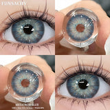 1pair Colorcon Contact Lenses for Eyes High Quality Soft Natural Contact Lenses Gray Beautiful Pupil Lens Blue Eye Lens