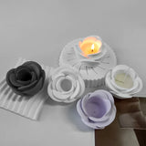 Flower Candlestick Silicone Mould Cement Plaster Rose Candle Holder Mold Candle Holder Molds Long Pole Candle For Artisan Gifts