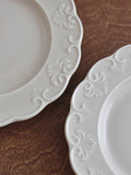 French Relief Dessert Plate Ins Retro Breakfast Bread Plates Household Versatile Dining Disc Milk Tea Colored Ceramic Tableware