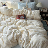Fashion Polka Dots Printed Duvet Cover Set Super Soft Queen Size Bedding Sets Single Double Quilt Cover and Sheets Pillowcases