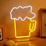 Chi-buy LED Neon Tumbler beer glass USB Powered Neon Signs Night Light 3D Wall Art Bedroom Living Room Decor Lamp Signs