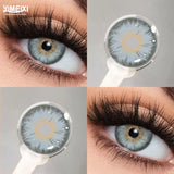 1 Pair Hot Sale Colored Contact Lenses For You Natural Green Lens Yearly Blue Iris Lens Diopters Myopia Degree 0 ~-8.00