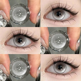 2PCS Contact Lenses Colored Lenses for Eyes with Diopters Green Natural Lenses Cosmetics Beauty Pupils Yearly