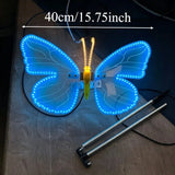 Automatic Opening LED Butterflies for Wedding Decor, Romantic Magical Light Up Wings for Party Christmas Festival Decoration