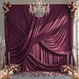 2PCS Dark Green Wrinkle-Free Photography Background Drapes Wedding Backdrop Curtain for Parties Baby Birthday- Crease Resistant
