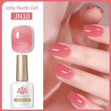 Transparen Gel Nail Polish Pink Jelly Nude Semi Transparent French Nail Camouflage UV Gel Varnish Soak Off Nail Art