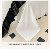 Rose Flowers Embroidery Ruffle Lace Bedding Set Washed Cotton Duvet Cover Set Skin Friendly Bed Sheet Pillowcases Princess Style