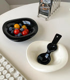 Handmade Ceramic Dessert Bowl Solid Color Yogurt Bowl Household High-value Tableware Fruit Salad Breakfast Oat Yogurt Bowl