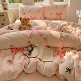 New Style of Light and Fresh Thickened High-weight Milk Fleece Quilt Cover  Autumn and Winter Warm Duvet Covers