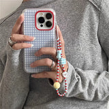 Crystal transparent white light painted fresh green black cat iPhone case with chain for iPhone 11 12 13 14 15 16 promax