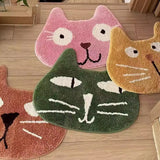 Funny Tufting Cat Bathroom Mat Soft Bathmat Floor Pad Living Area Carpet Anti-slip Cartoon Rug Aesthetic Home Room Decor 50x60cm