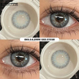 1 Pair Fashion Colored Contact Lenses Popular Natural Gray Brown Beauty Pupils Blue Eyes Lens Yearly Blue Eyes Contact