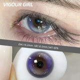 2pcs Half-Year Colored Contacts Big Diameter Glossy Brown Lenses for Halloween Cosplay Role Play High