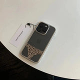 Funny Leopard Prints Panties Clear Phone Case for iPhone 15 14 13 16 12 Pro Max INS Creative Y2K Shockproof Back Cover