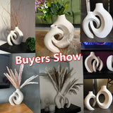 Luxury Decorative Ceramic Vase Home Decoration Accessories Nordic Flower House Interior Living Room Tabletop Modern Art