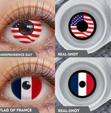 Independence Day Colored Contact Lenses 2Pcs 6 Months Use National Day & Sports  Fan Party Cosplay Eye Makeup Contacts