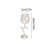 Romantic Rose-Shaped Glass Wine Glasses Drinkware Home Kitchen Bar Party Cocktail Glasses Decorative Beverage Cup Tableware Gift