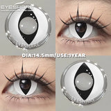 1 Pair red/white cosplay color contact lenses for eyes crazy Halloween Eye makeup Role playing Eye cosmetics color lens