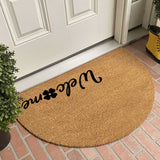PVC Doormat for Indoor Outdoor Non Slip Imitation Coconut Half-round Floor Mat Durable Outside Door Carpet BathRug Doormat