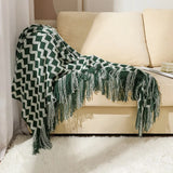 1PC Acrylic knitted blanket, office blanket shawl, soft and comfortable sofa blanket bed end cover towel
