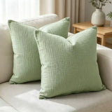 Set of 2 100% Cotton Gauze Pillowcases Double-Layer Gauze, Soft, Breathable, and Machine Washable