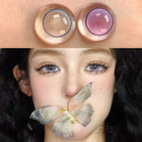 2PCS Yearly Myopia Prescription Colored Contacts Lens for Eyes Cosmetics Beauty Pupil Fast Shipping Fashion Purple