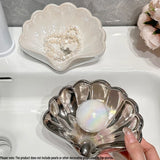 Modern Ceramic Soap Dish, Drainage Soap Holder for Bathroom Sink, Non-Slip Home Decor（No pearls or soap included）