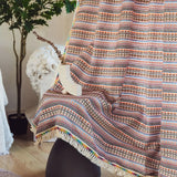 Cotton Linen Curtains for Living Room with Tassel Rod Pocket Hook Top Kitchen Curtains Bohemian Home Decor