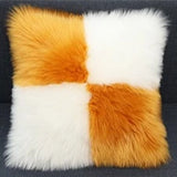 Includes Pillow Insert Living Room Sofa Pillow Cushion Color-blocked Plush Cushion Cover Machine-washable Sofa Pillow Home Decor