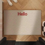 Vibrant Solid Color Hello Letter Doormat Wire Loop Cuttable Entrance Welcome Carpet Anti-Dust Indoor Outdoor Home Mat