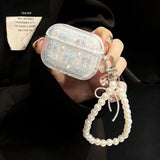 Bling Glitter Bow Pearl Sparkling Decorate Earphone Case For Airpods Pro 2 Earphone Cover For Air Pods 3 2 1 Headset Soft Box