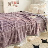 Winter Blanket Thickened Warm Fluffy Wool Leisure Blanket Home Thick Soft Bed Cover Knee for Office Sofa Coral Fleece Bedding