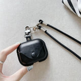 For Airpods 4 4th Case Leather Business Cases For AirPods 4 3 2 1 Pro Cover Headset Shell Headphone Funda With Neck Long Lanyard
