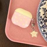 Foundation Star Yellow Cover + Pendant Earphone Case Suitable for Apple for Airpodspro2 Case/For Airpodspro Case/For Airpods4 Case/For Airpods3 Case/For Airpods2 Case/Fashionable Women's Earphone Case/Simple Earphone Case
