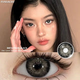 1pair Myopia Contact Lenses Big Black Eyes Cosmetic Contacts Lenses Beautiful Yearly Colored Contact Natural Lenses Eye