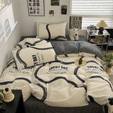 Nordic Style Pure Cotton Printed Bedding Sets Ultra Soft and Skin Friendly Fitted Sheet Kit Home Twin Bedclothes for Adults