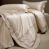 Luxury Butterfly Embroidery 1000TC Egyptian Cotton Bedding Set Duvet Cover, Bed Sheet, Pillowcases, With Elastic Band Bed Sheet