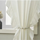 White Ruffle Curtains For Dining Rooms, Cotton Linen Shabby Chic Trim, Privacy Sheer Drapes, Bedroom Canopy, Home Decorations