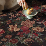 Vintage Red Rose Carpet Rugs Bedroom Bedside Carpet Elegant Living Room Sofa Bay Window Floor Mat Rectangular Kitchen Foot Mat