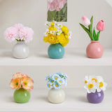 Cream style ceramic vase hydroponics dried flowers flower arrangement desktop ornament home office decoration