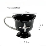 Ikeehome  Minimalist Four Star Mug Cup Multi Functional Breakfast Oat Cup Desktop Ceramic Decorations Coffee Shop Dessert Container