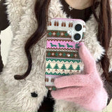 Shiny christmas winter print shell for iphone 15pro 14promax 14 13 15 16 pro max 13promax 16pro cute colorful chain phone case