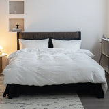 Mat Pure Color Bubble Cotton Bedding Set Four-Piece Full Cotton Waed Skin-Friendly All Seasons Comforter Cover eet...